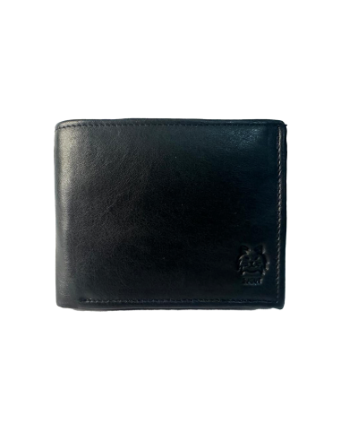 Cartera de Cuero Negro Genuino efecto quemado  para Caballero elegancia y resistencia en cada detalle.  REF: 3JCUT123