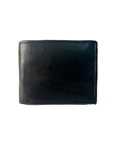 Cartera de Cuero Negro Genuino efecto quemado  para Caballero elegancia y resistencia en cada detalle.  REF: 3JCUT123