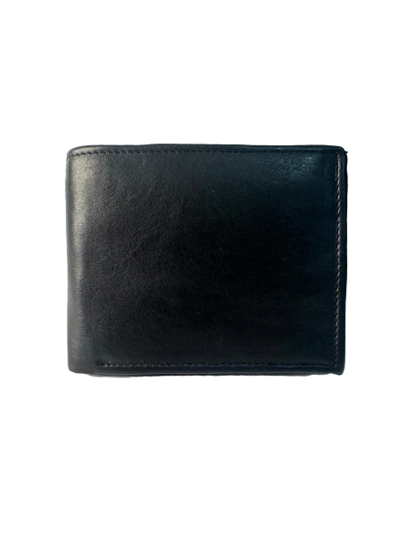 Cartera de Cuero Negro Genuino efecto quemado  para Caballero elegancia y resistencia en cada detalle.  REF: 3JCUT123