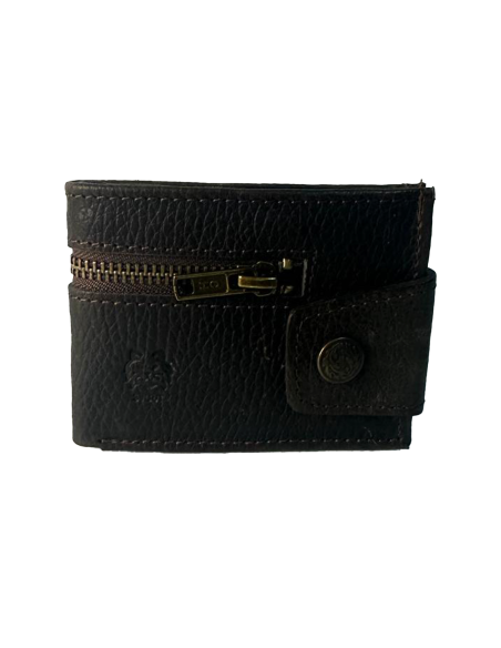 Billetera de Cuero Genuino Estilo Rock color negro: Diseño Único, Calidad Superior y Funcionalidad Garantizada ref 31CUT118