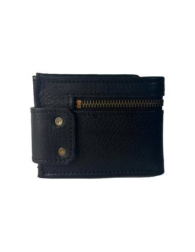Billetera de Cuero Genuino Estilo Rock color negro: Diseño Único, Calidad Superior y Funcionalidad Garantizada ref 31CUT118