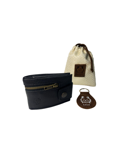 Billetera de Cuero Genuino Estilo Rock color negro: Diseño Único, Calidad Superior y Funcionalidad Garantizada ref 31CUT118