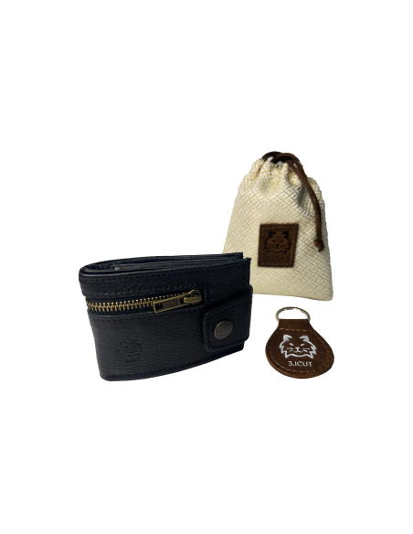 Billetera de Cuero Genuino Estilo Rock color negro: Diseño Único, Calidad Superior y Funcionalidad Garantizada ref 31CUT118