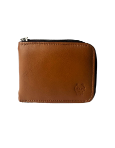 Billetera de Cuero Marrón 100% Original con Cremallera | Elegancia y Funcionalidad Premium