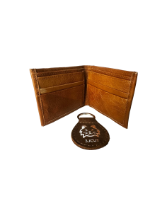 Billetera Clásica de Cuero Marrón Claro 100% Genuino | Elegancia y Calidad Inigualable