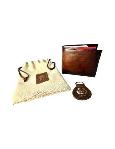 Billetera Marrón de Cuero Genuino con Efecto Quemado: Calidad, Estilo y Exclusividad. ref:3JCUT120